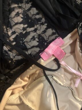 Dolls Kill Black Lace Chemise with Pale Pink Lining